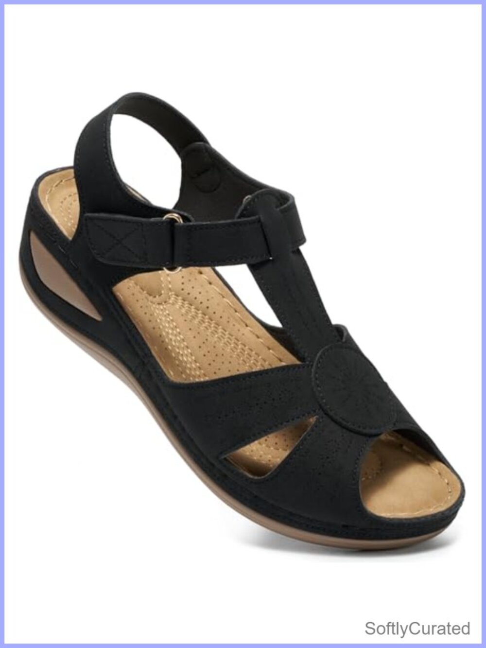 Women's Dressy Wedge Sandals Comfortable Platform Shoes Faux Leather
